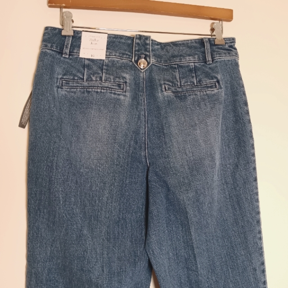 NEW Talbots High Waist Cropped Sailor Jean Blue Denim Size 10 - Picture 7 of 14